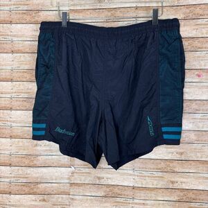 Vtg 90 Speedo Men Black lined  shorts Budwesier L